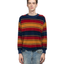 70s Velvety Striped Sweatshirt - Large