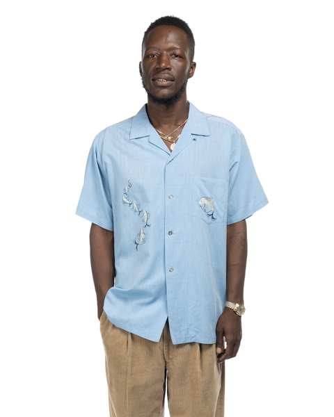 1960s Fish Print Aloha Shirt