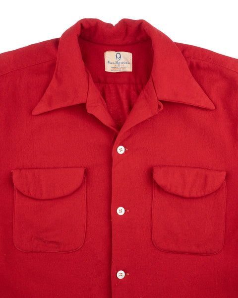 50's Van Heusen Loop Collar Flannel - Medium
