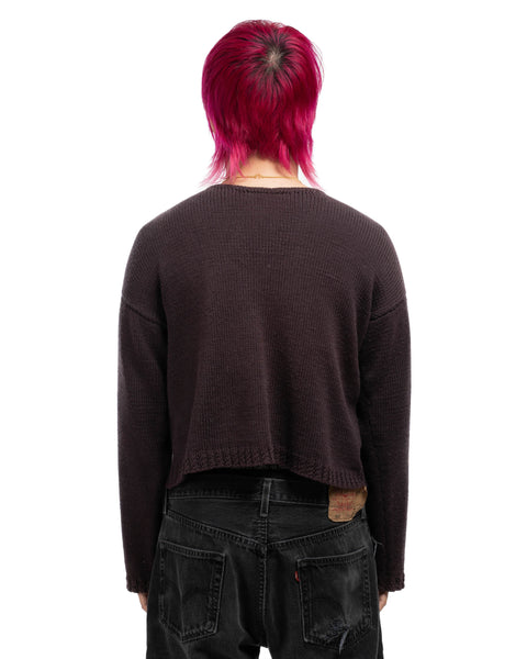 60's Cropped Hand-Knit Sweater - Medium