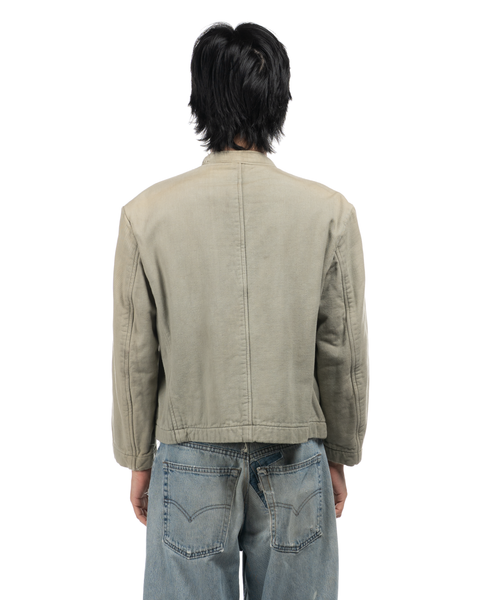 1940s Swoop-Placket Cotton Coat