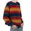 70s Velvety Striped Sweatshirt - Large