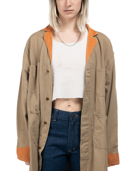 1960s Chain-Stitched Two-Tone Shop Coat
