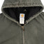 90's Fleece Lined Carhartt Hooded Jacket - XL