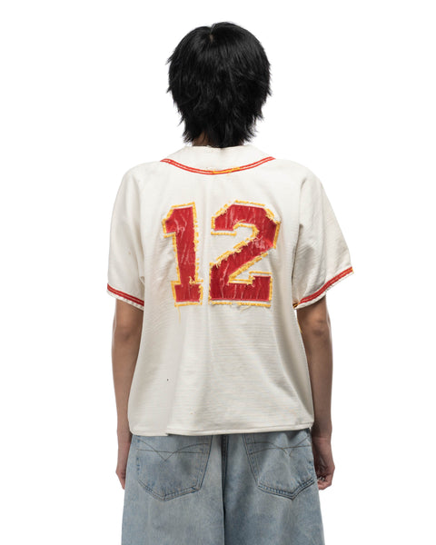 50's Zippered & Cropped Baseball Jersey - Small