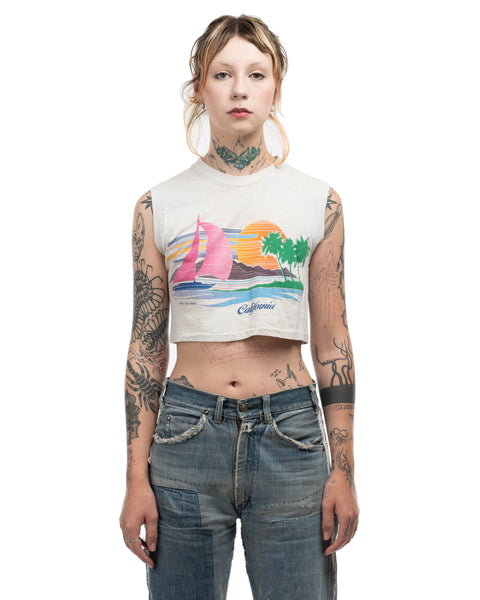 80's Cropped Beach Tee - Small