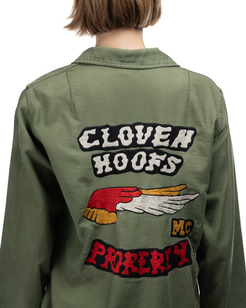 70's Moto Club Embroidered OG-107 Utility Shirt - Medium