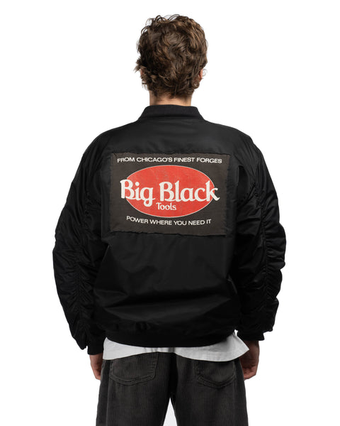 90's Big Black Flight Jacket - XL