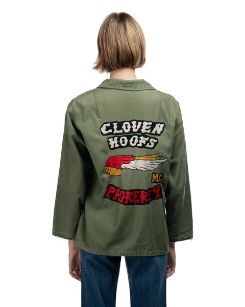 70's Moto Club Embroidered OG-107 Utility Shirt - Medium