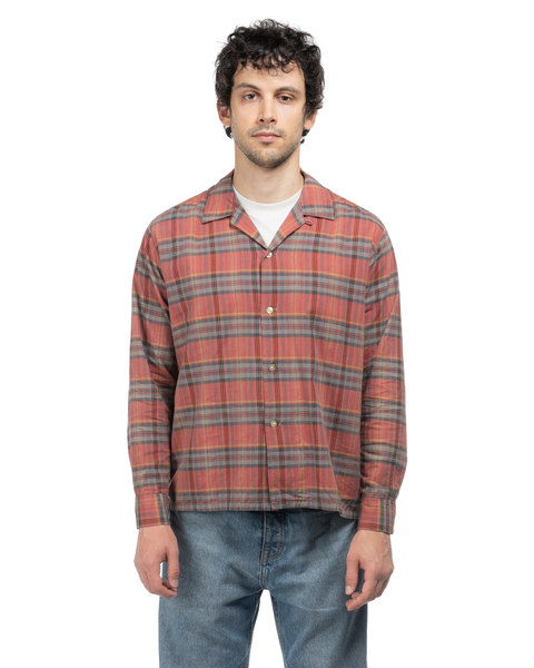 60's Pilgrim Patched Plaid Loop Collar - Large