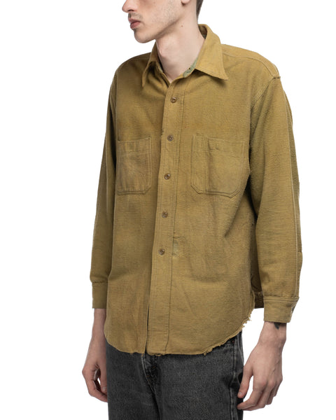 30's Zerotex Tin-Button Work Shirt - Large