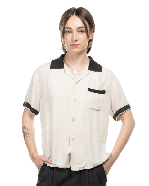 1960s Cotton Trimmed Loop-Collar Shirt