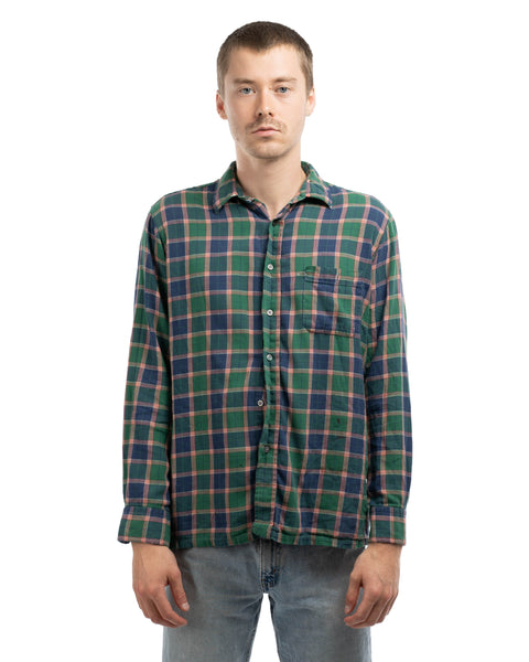 70's Soft Green Cotton Flannel - Medium