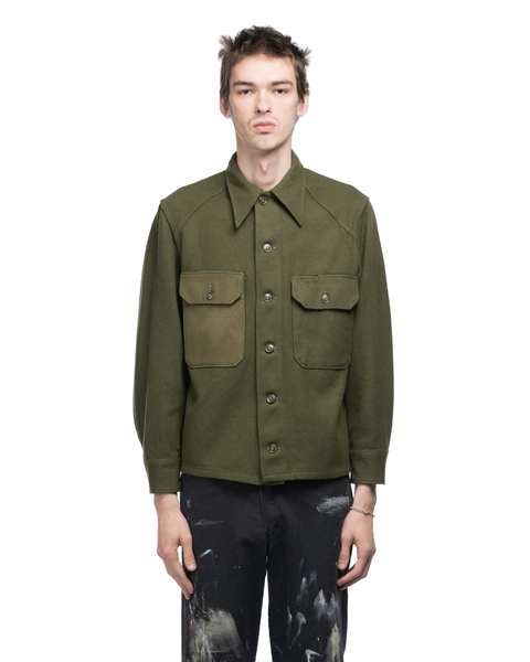 50's Two-Tone Wool Military Shirt - Large