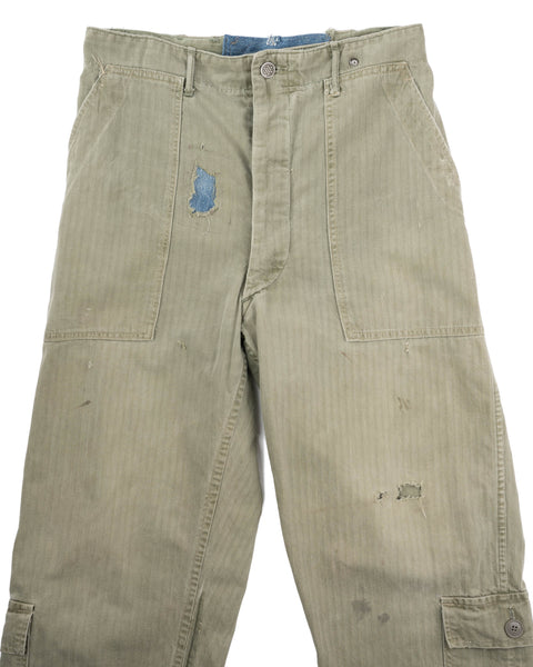 WW2 Repaired & Modified HBT Trousers - 30“ x 28“