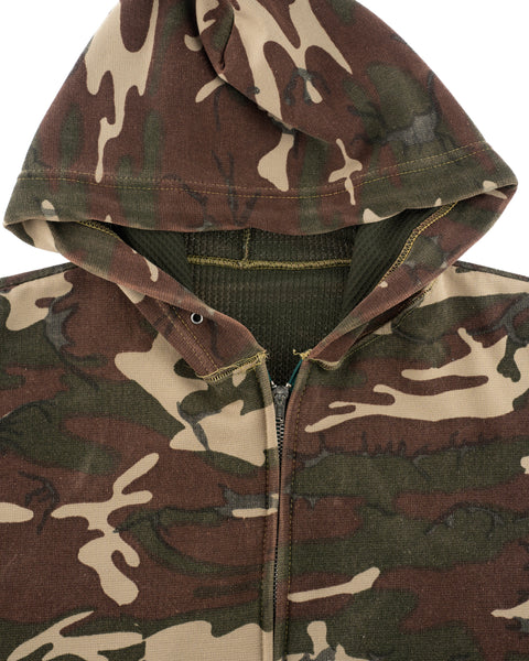 70's Camo Zip-Up Hoodie - Medium
