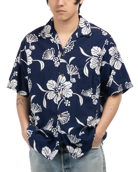 1960s Floral Print Aloha Shirt