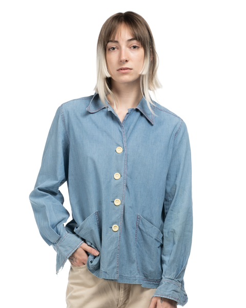 1960s Sailing Blues Chambray Chore Jacket