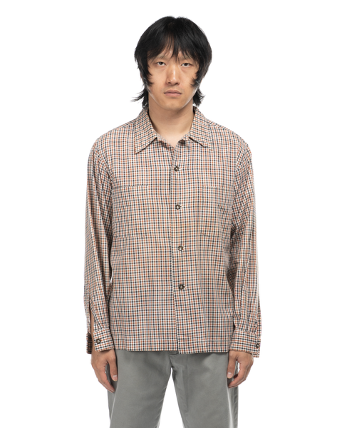 1950s Plaid Loop-Collar Shirt