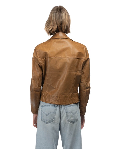 70's Glam Leather Jacket - Medium