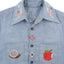 70's Embroidered Chambray Shirt - Small