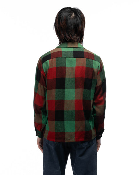 50's Thrashed Wool Flannel Shirt - Medium