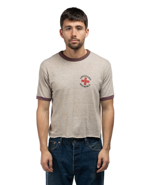 70's Cropped Life-Guard-Champion Tee - Large