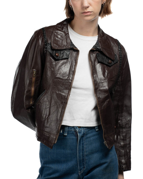 70's Leather Glam Jacket - Small