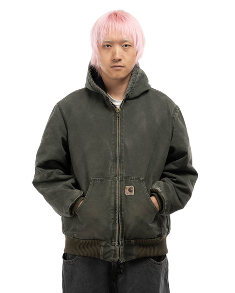90's Fleece Lined Carhartt Hooded Jacket - XL