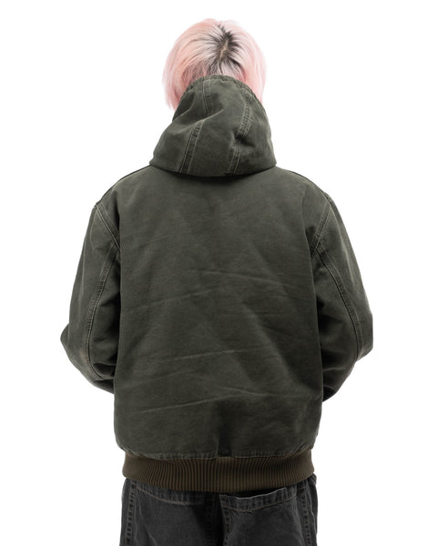 90's Fleece Lined Carhartt Hooded Jacket - XL