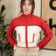 1970s Zippered Crop Fit Sweater