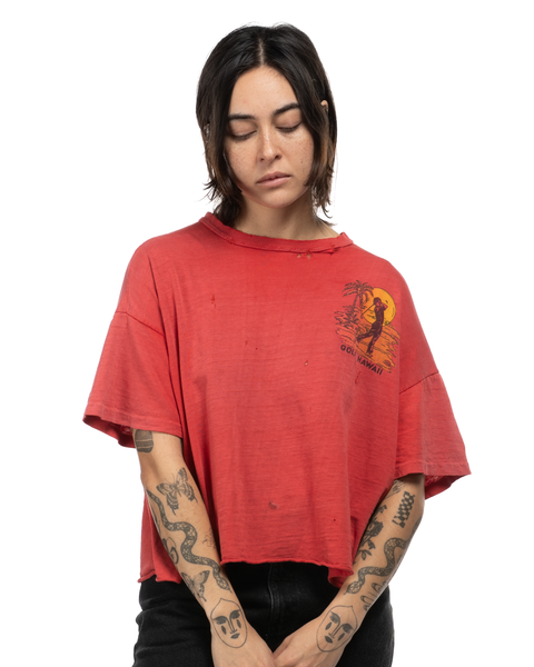 1960s Cropped Golf Hawaii Tee