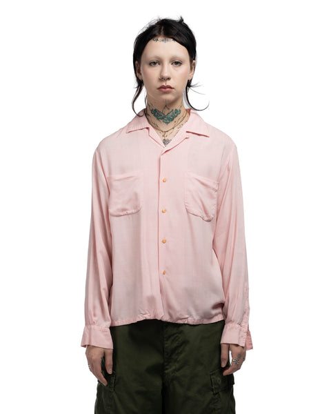 60's Gabardine Loop Collar Shirt - Medium