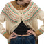 60's Patterned Cardigan Sweater - Medium