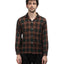 60's Plaid Loop Collar Shirt - Medium