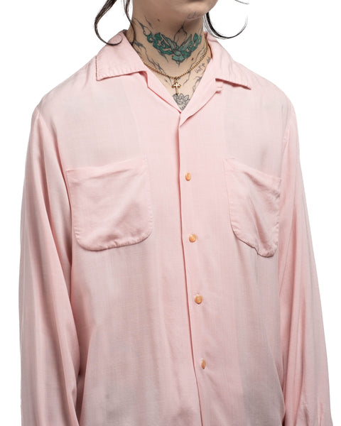 60's Gabardine Loop Collar Shirt - Medium