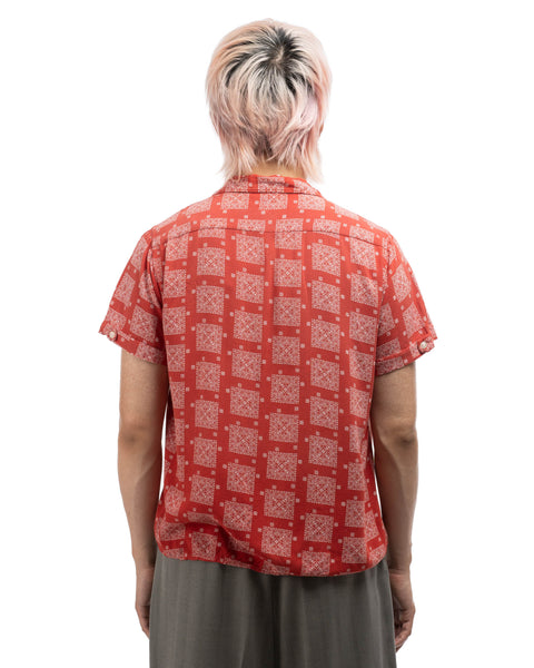 60's Rayon Bandana Print Loop Collar - Medium