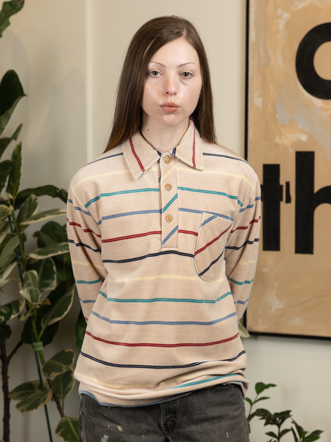 1970s Velvety Henley Sweatshirt