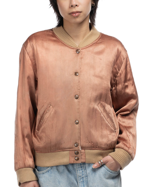 40's Quilted Satin Bomber - Small