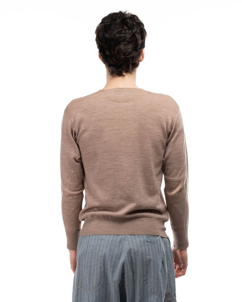 60's Repaired Wool Henley - Medium