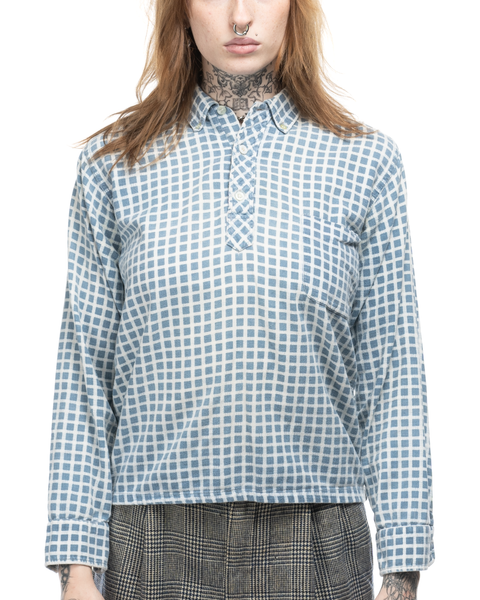 1950s Oxford Collar Flannel Shirt