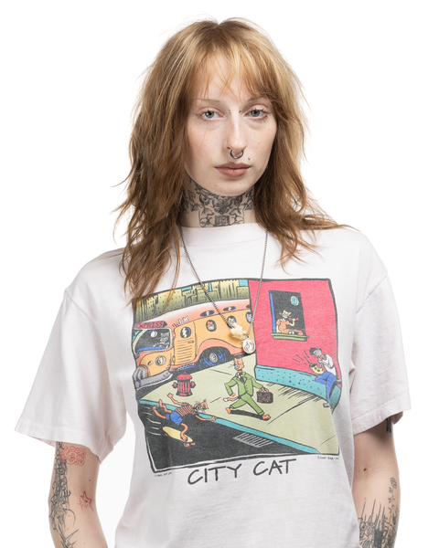 90s City Cat Tee - Medium
