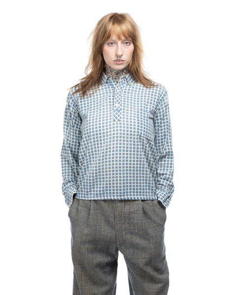 1950s Oxford Collar Flannel Shirt