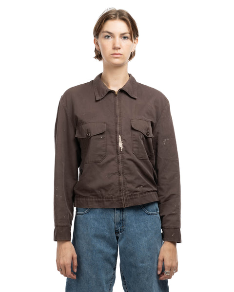 70's Thrashed Cropped Work Jacket - Medium