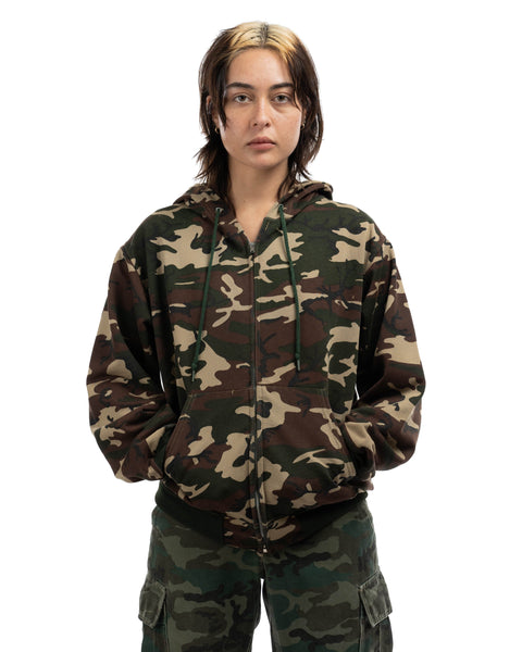 80’s Camo Zip Hoodie - Medium