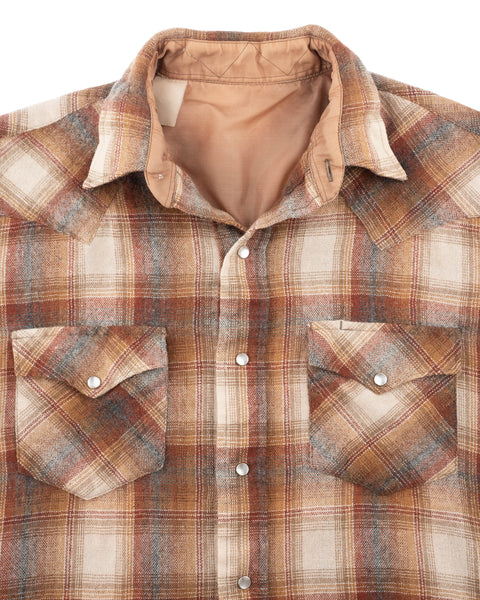 70's Wool Pearl Snap Shirt - Medium