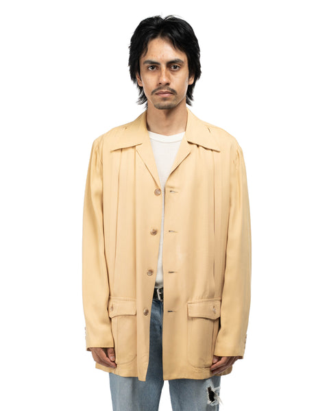 1950s Pleated Gabardine Coat