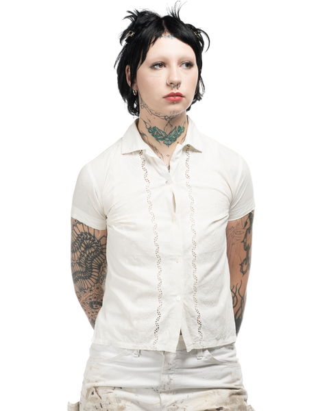 1960s Lace Button-Up Shirt