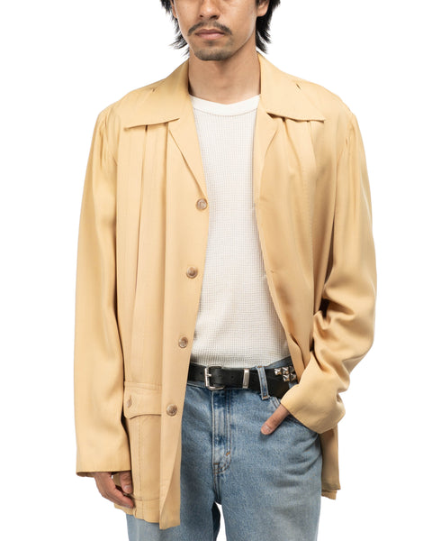 1950s Pleated Gabardine Coat