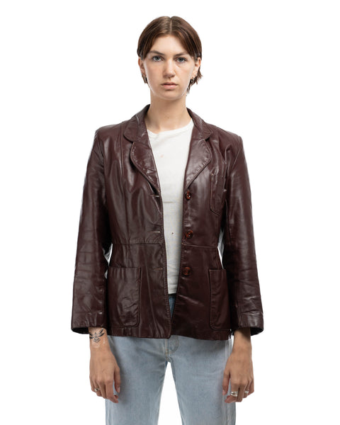 70's Leather Jacket - Medium